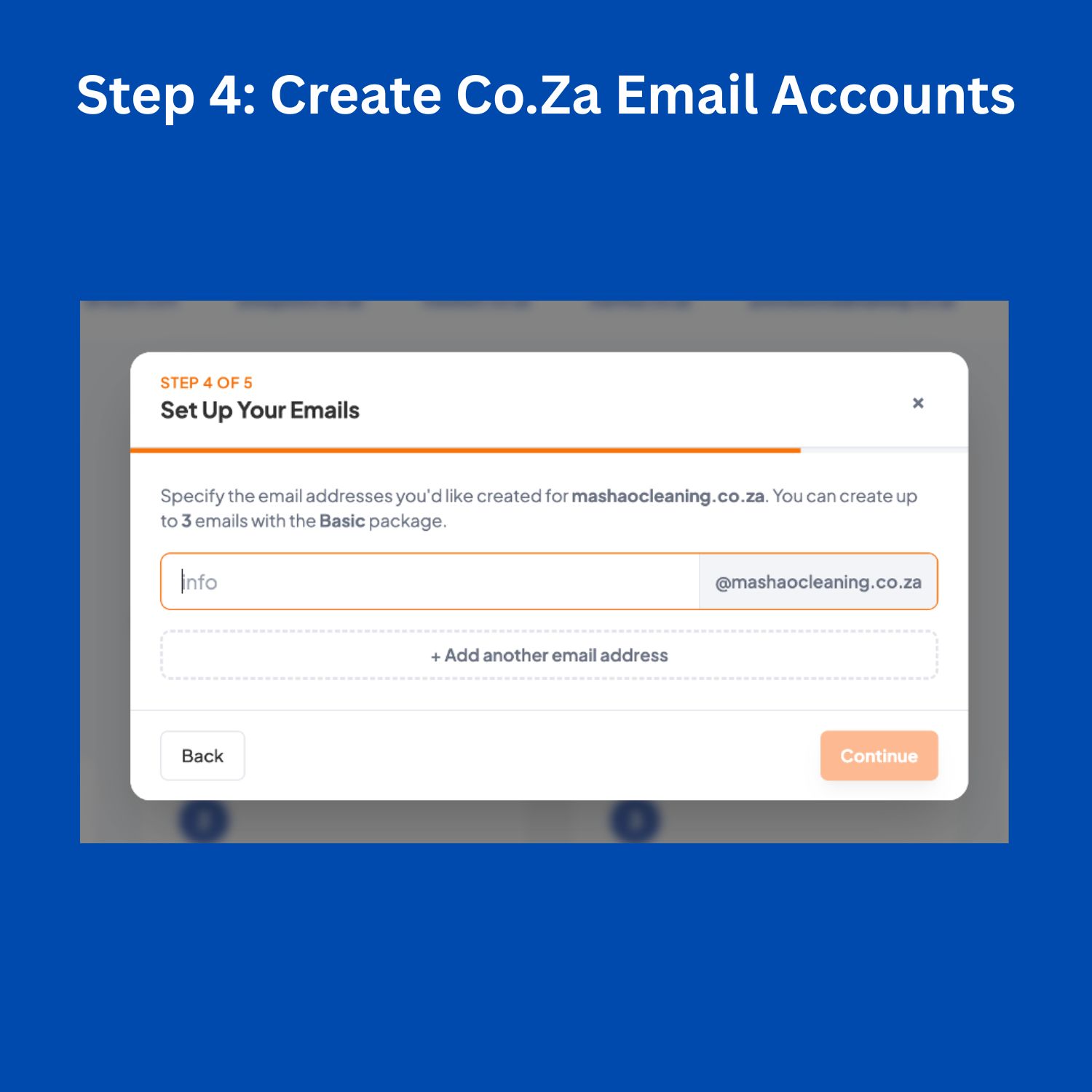 Step 4 Create Co.Za Email Accounts