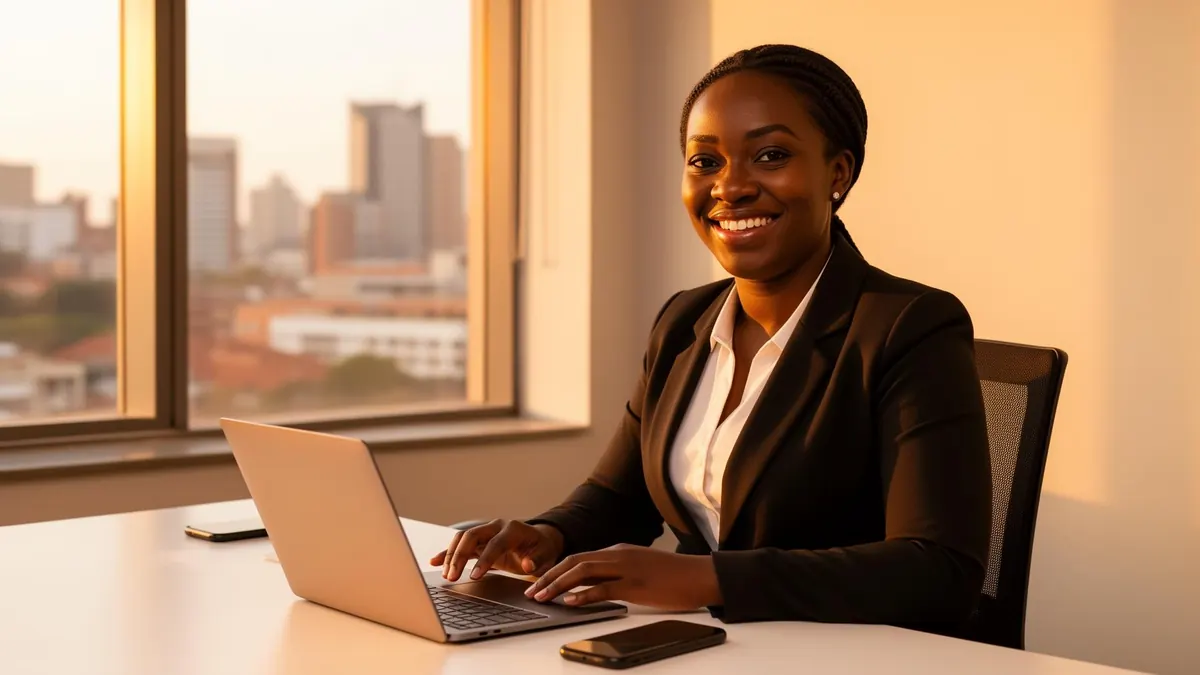A South African business owner using a branded email signature