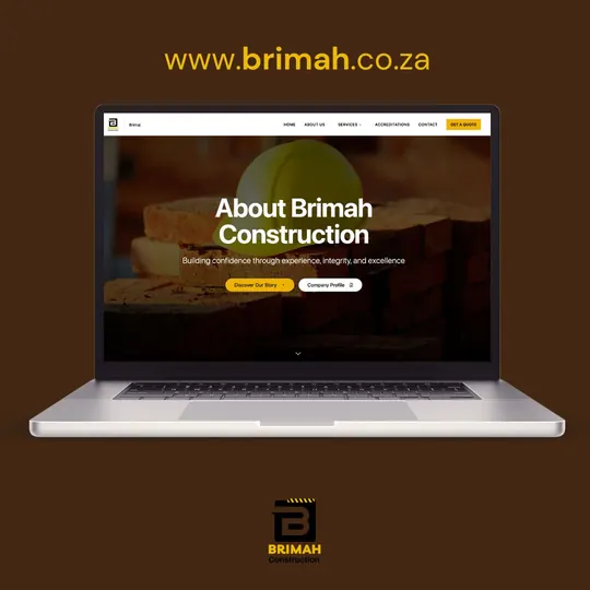Brimah.co.za, construction company website