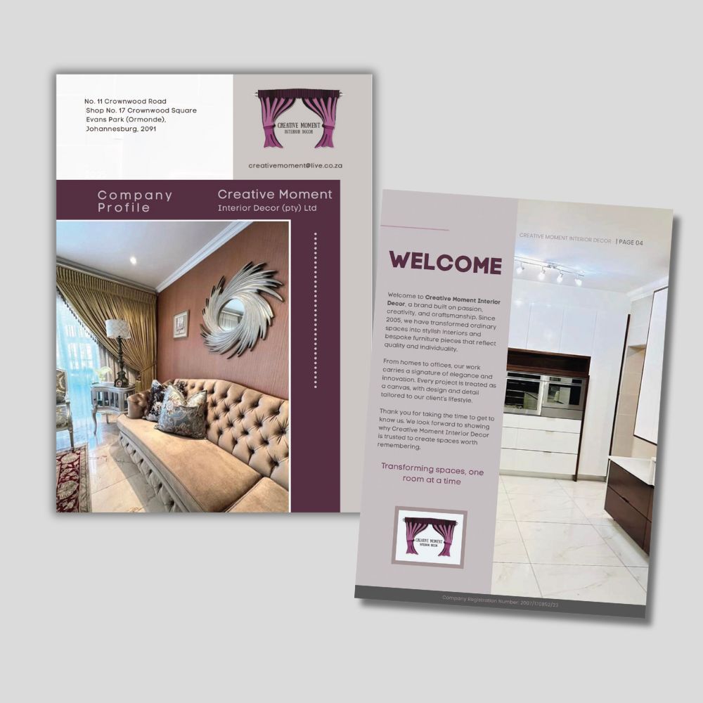 Company Profile Example for Interior Designer in SA (2)
