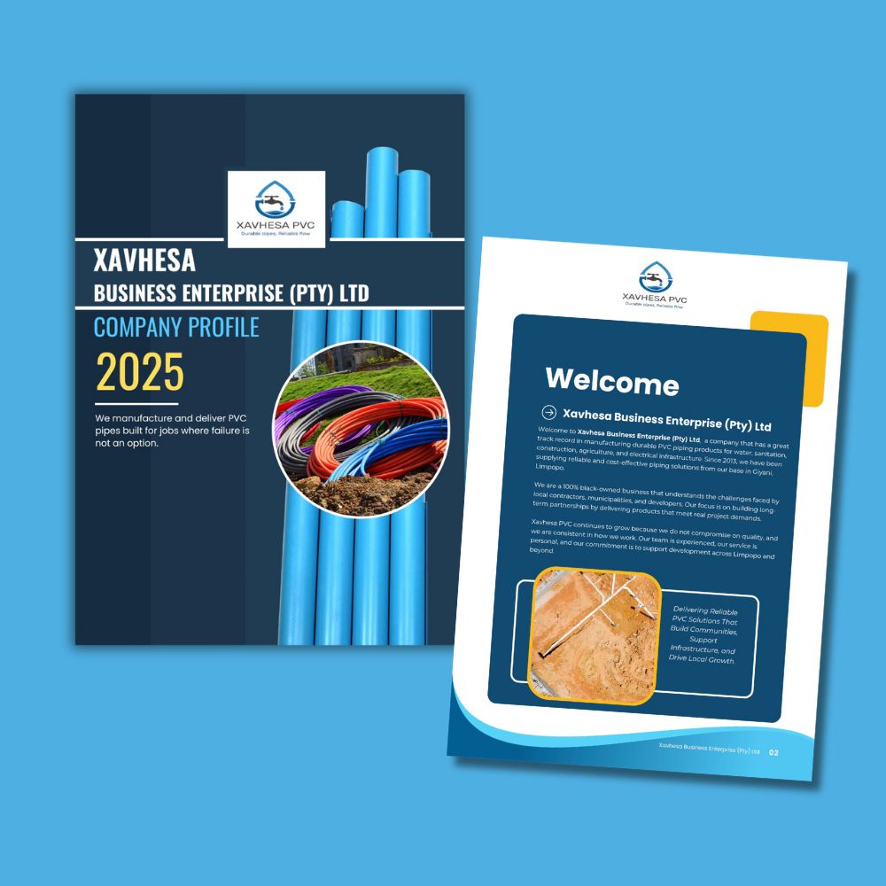 Company Profile Example for PVC Pipes Manufacturing Services in SA