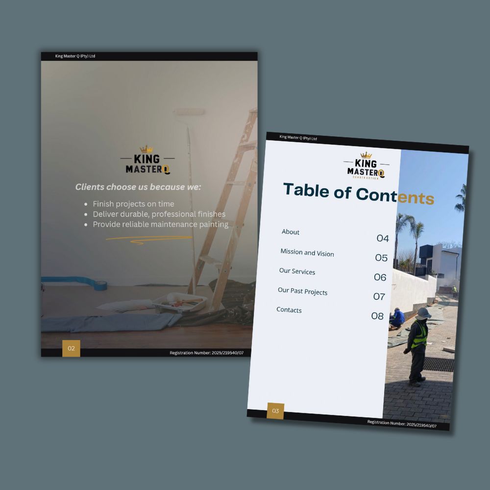 Company Profile Example for Painting Services in SA - Cover (2)