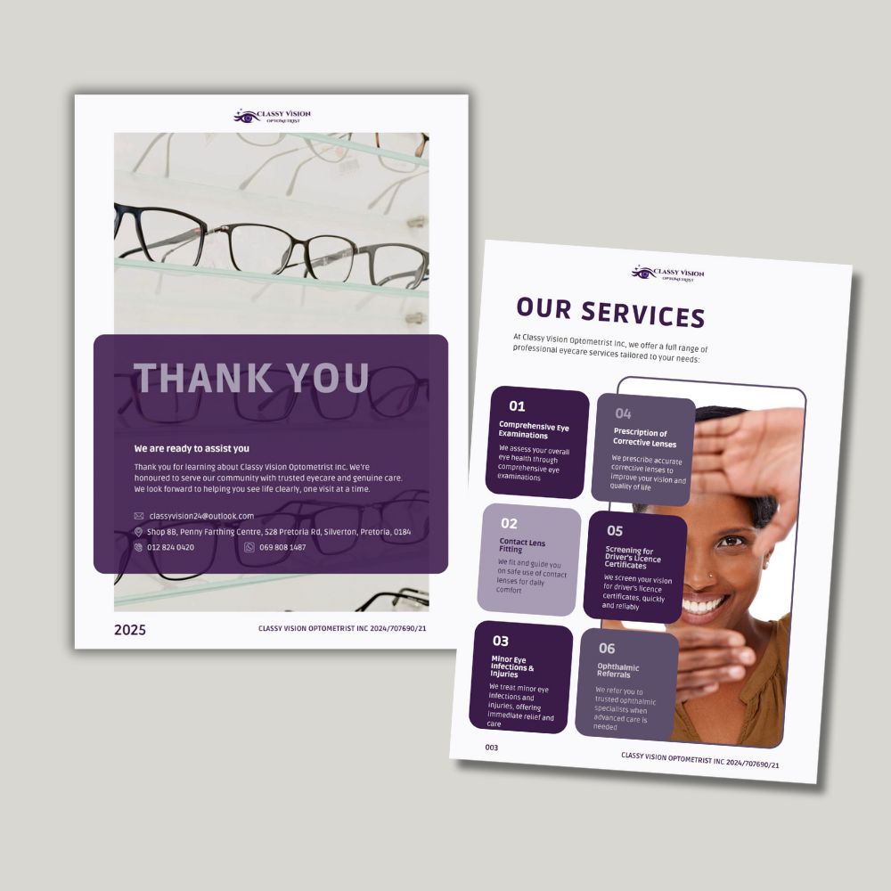 Company Profile Example for an Optometrist in SA (2)